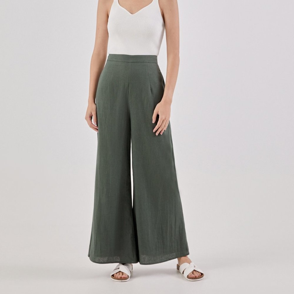 Love Bonito Elka Regular Palazzo Pants Excellent Condition Small Olive